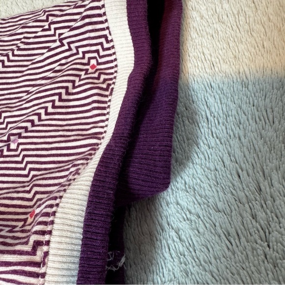 DKNY Women's XL Button Up Collared Shirt and Drawstring Shorts Pajama Set Violet - Picture 7 of 12